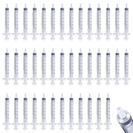 50 PCS 3ml Luer Lock Spritze, Einzeln Steril Versiegelt, Verpackte Kunststoff Einmalspritzen 3ml zum Dosieren & Abfüllen, für Labor, Epoxidharz, Handwerk, Haustiere, Industrie, DIY Anwendungen