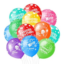 50 unidades de 12 pulgadas, Globos de Feliz Cumpleaños para Hombres y Mujeres, Globos Surtidos para Fiesta, Hermosa Decoración con Flores Impresas (Cumpleaños)