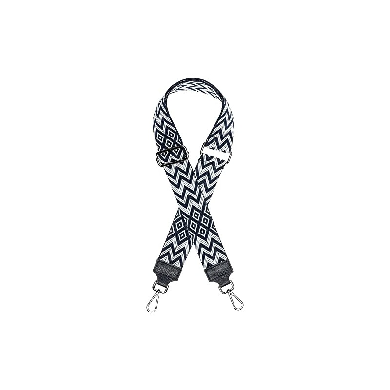 Caspar BSG02 Wide Leather/Textile Shoulder Strap with Silver Carabiner for