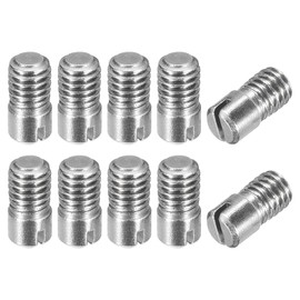 sourcing map 10pcs M6 x 12mm Slotted Cylinder Pin 304 Stainless Steel Male Thread for Furniture and Cabinet Positioning