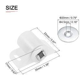 DTGN 35x22mm(LxW) Magnetic Touch Latch - 2 Pack - Good for Kitchen Cupboard Drawer Furniture - Plastic Magnetic Catch Latch Closures - White