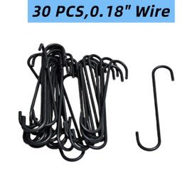 30 Pack 6 Inch Metal Heavy Duty S Hooks for Powder Coating & Paint, 0.18" Wire Steel Hanging Hooks (80lbs Capacity), Heat Resistant Utility Hangers for Spray Painting, Plating & Industrial Use