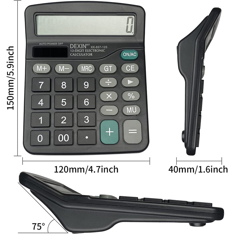 Gvolatee Gvolatee Taschenrechner, Tischrechner mit 12-stelligem großem LCD-Display, Mini-Taschenrechner Standardfunktion,
