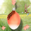 Inge-glas Weightless Easter Egg Hanging Light Orange Matt with Feather