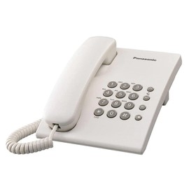 Panasonic KX-TS500MEW Teléfono Analógico, Escritorio/Pared, Color Blanco