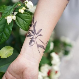 Olive Branches (Set of 2) - Olive Branch Temporary Tattoo for Women/Floral Olive Leaves