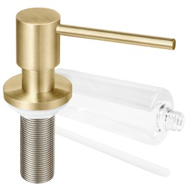 EADOT Deck Mounted Brass Kitchen Sink Soap Dispenser or Lotion Dispenser with 17OZ Above The Sink Refillable Bottle(Brushed Gold)