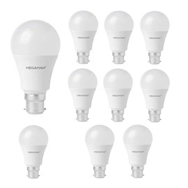 SOLER 10 x Lamps/LED Bulb/Baionnette B22 / Energy Economy 9W for 60 W / 1001 LM / 220-240V / Warm White 2800K / 15000 Hours of Life