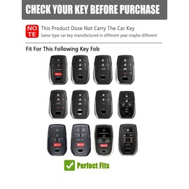YINEOR for Toyota Key Fob Cover Leather Car Key Case Keychain Fob Holder Compatible for Corolla Cross Crown Grand Highlander Prius Land Cruiser RAV4 Prime Venza Fortuner Sienna Hilux Mirai (Blue)