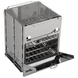Camping Stove - Stainless-Steel Wood Burning Rocket Stove - Portable Grill for Beach, Picnic, Camp or Backpacking - Bushcraft Gear by Wakeman Outdoors