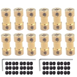 12Pcs 2mm to 3mm Brass Shaft Coupling Joint Connector, Motor Shaft Coupling for RC DIY Airplane Boat Robot