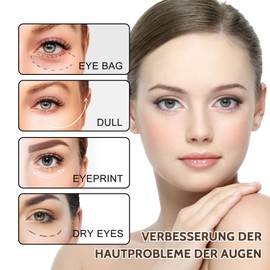 Shefave 5% Koffein Augenserum mit 360° Massageroller, Augencreme Gegen Augenringe und Schwellungen, Augen Roll on, Reduziert Tränensäcke, Reduziert Falten, Augenpflege für Männer & Frauen