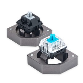 New Fashion Kingdom - Probador de interruptores de aleación de aluminio para teclado mecánico, lubricar aluminio para interruptores Cherry Gateron y Kailh con imán de metal, color gris