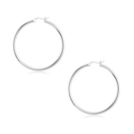 Savlano 925 Sterling silver Round Hoop Earrings for Women Comes in 30MM-65MM (40)
