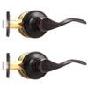 Probrico Wave Shape Passage Door Lever Oil Rubbed Bronze Keyless