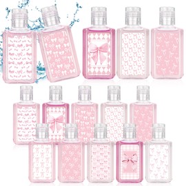 50 Pcs Pink Bow Hand Sanitizer Bulk, Bow Mini Hand Soap Gift, 1fl oz Travel Size for Bachelorette Party Bridal Shower Birthday Supplies Decor
