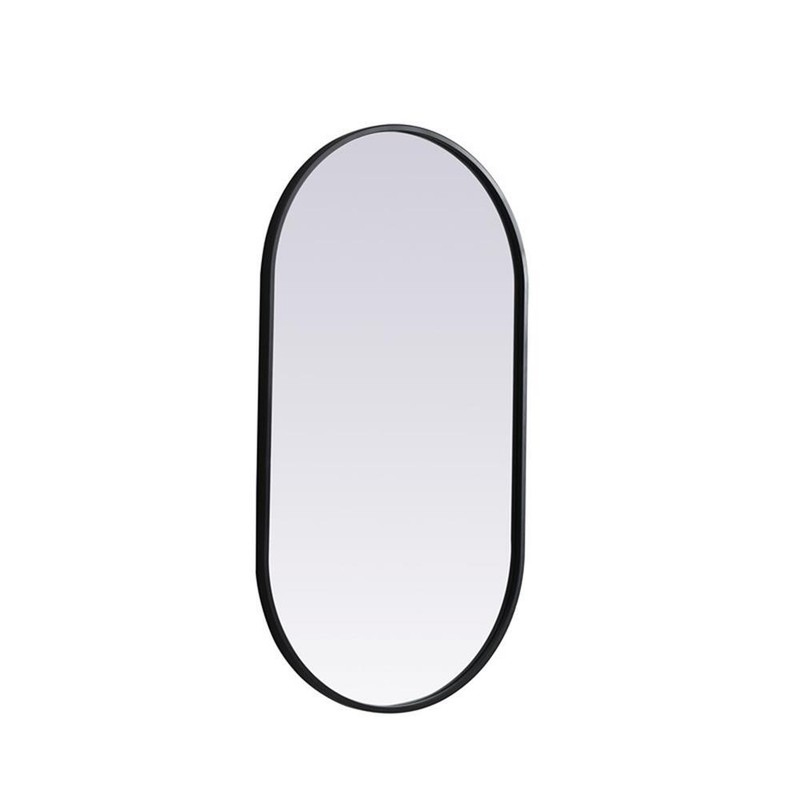 Elegant Decor Asha 20x36" Oval Modern MDF Wood/Iron Mirror in