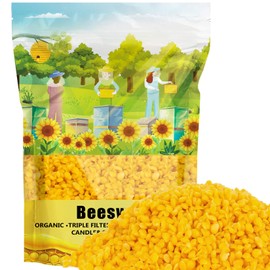 CARGEN CARGEN Yellow Beeswax Pellets - 430g Beeswax Pastilles Bulk Bees Wax Pellets Triple-Filtered Cosmetic Grade for DIY Bees Wax Making Candles Skin Care Lip Balm Soap Lotion