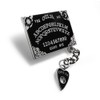 Pinsanity Black Ouija Board with Planchette Charm Enamel Lapel Pin