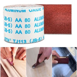 SWTYExt Sandpaper Roll 80 Grit Sandpaper 100 mm x 12 m Sandpaper Aluminium Oxide Wet Sandpaper Wear-Resistant Emery Cloth Roll with Textile Base for Hand Sanders Orbital Sander