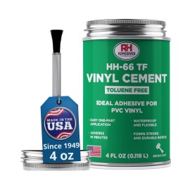 Rh Adhesives HH-66 Toluene Free Vinyl Cement, 4 oz. can - Vinyl Adhesive, Cement Glue, Inf
