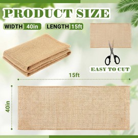 GliCraft 15 ft Long Jute Erosion Control Blanket, Soil Saver Mesh Straw Blanket 40" x 5 Yard - 50 Sq. Ft. Coverage, Garden and Landscape Cover, Mulch, Slope Stabilizer, Seed Protector