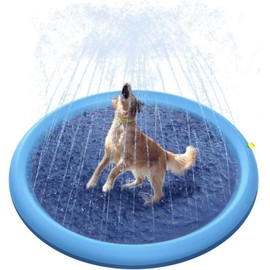Fountain Mat, Fountain Pool, Dog Pool, for Children and Pets, Diameter 39.4 / 59.1 / 66.9 inches (100 / 150 / 170 cm), Cute Play Mat, Water Play, Pool Mat, Parent-child Play, Summer Day, Lawn, Home