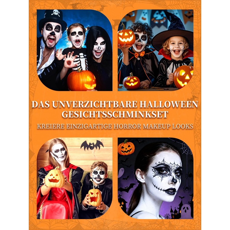 Oiomniv Halloween Make-Up Black White Set Carnival Make-Up Face Paint