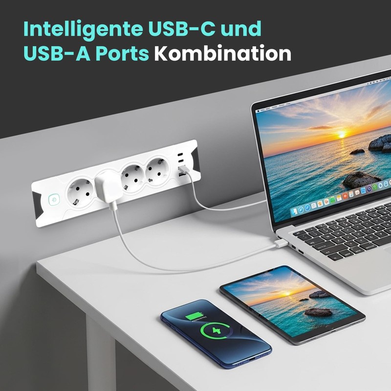 JACEPFY Table Socket with USB Desk Power Strip for Worktop