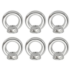 PATIKIL Ring Nut Eye Nut M3, 6 Pieces 304 Stainless Steel Ring Nuts Ring Eyelets Eye Nuts Screw Thread Nuts Attachment Shoulder Metric Ring for Marine