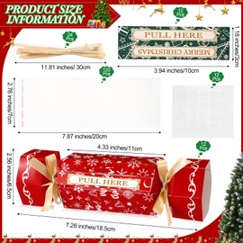 VioraWhite 12 Sets Christmas Money Pull Box for Cash Gifts Surprise Money Gift Boxes with 120 Transparent Bags Christmas Money Holders Money Pull out Pouch Xmas Party Favor for Holiday Decor Supplies