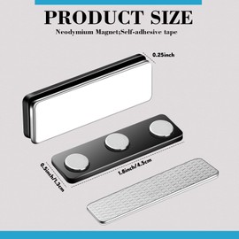 Macarrie 150 Packs Magnetic Name Tags Reusable Magnetic Name Badge Holder Metal ID Tag Magnet Backing with 3 Magnet Pins for Work and More