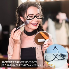 OCCI CHIARI Eye Make Up Reading Glasses Women Magnifying Eyewear Rotatable Cosmetic Eyeglasses 100 125 150 175 200 225 250 275 300 350 400 500 600(Black 1.50)