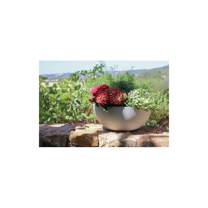 Basalt Up Plant Bowl, Concrete Grey, Diameter 24.5 x Height