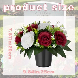 Set of 2 Artificial Flower Arrangements for Cemetery, Grave Decoration Made of Artificial Flowers Like Real, Easy Care Durable, Grave Decoration for Outdoor Use in Elegant Design