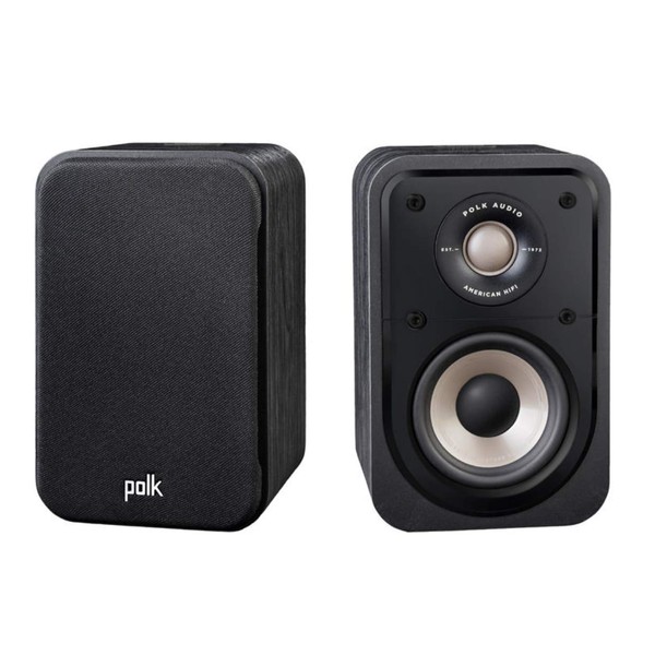 Polk Audio Signature S10E Bookshelf Speaker (Pair) - Surround Speaker, with Power Port Technology, Dynamic Balance Acoustic Array, Anti-Diffraction Grille, 4” Driver, 1" Terylene Dome Tweeter, Black