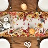 Artoid Mode Sunflower Eucalyptus Leaves Fall Table Runner, Seasonal Autumn