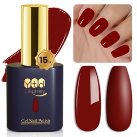 YTD Likomey Gel Nail Polish,15ml Ruby Red Soak Off UV Nails Gel,Salon Home DIY Nail Art Manicure and Pedicure Gel Varnish,CS411