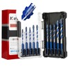 Keewaki Cross-Tip Carbide Drill Bits with Serrated Teeth, 5/32"–1/2" 10-Piece
