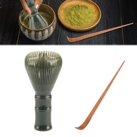 2-Pack EukyPlace Matcha Whisks, Reusable and Easy to Clean, 80-Tooth Matcha Whisk Set, Edible Resin, with a Tea Plucker, for Breakfast, Suitable for Tea Lovers, Friends, Family (Mottled Green)