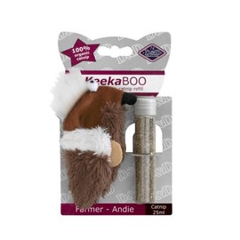 D&D 402-427569 Katzenspielzeug Keekaboo Farmer-Andie, 9 cm, Inklusive 25 ml Katzenminze