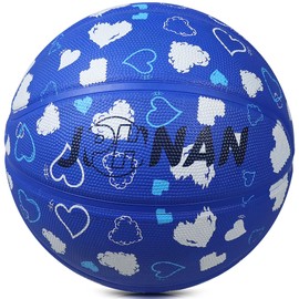 JPHNAN Basketball #6 Rubber Indoor/Outdoor Heavy Duty High Elasticity Soft Professional Junior to Adult Girls Abrasion Resistant Size 6 Blue