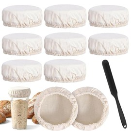 11 Pcs Fundas de Tela para Fermentación, Cubiertas de Tela para 3 a 4 Pulgadas, Gorro de tela para Frascos de Fermentación para Kéfir, Queso, Búlgaros