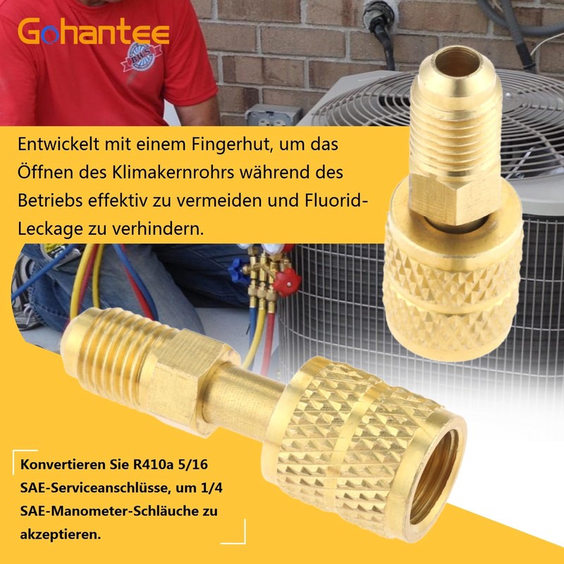 gohantee Pack of 2 R410A Female SAE Adapter Mini Split