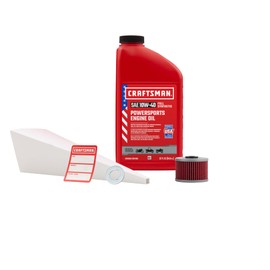 CRAFTSMAN Oil Change Kit compatible with Kawasaki Z125 10W-40 Full Synthetic -In The Kit: 1 Quarts of Oil, 1 Filter, 1 Crush Washer, 1 Oil Change Sticker (CMXOKLT400272)