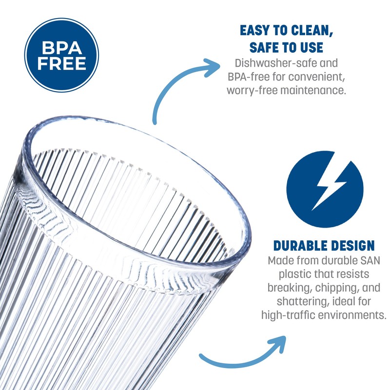 Carlisle FoodService Products Crystalon Stack-All Stackable Tumbler Plastic Tumbler with