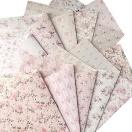 TOHYAN A4 Double-sided Design Paper, Pink Floral Pattern, Rose, Fine Paper, 90 Desses, Wrapping Paper, 10 Types, 50 Sheets, Made in Japan, Color Design Paper, Collage, Wrapping Paper, Botanical, Elegant, Flower, Cute, Stylish, Handmade, Craft