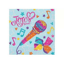 JoJo Siwa Multicolor Party Luncheon Napkins - 7" x 7" (16 Pcs) - Premium Paper Napkins - Perfect for Kids' Birthday Parties & Celebrations