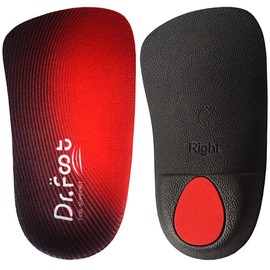 Dr. Plantillas ortopédicas de 3/4 de longitud para pies planos, inserciones de apoyo de arco alto para fascitis plantar sobre pronación y dolor de pies (tamaño grande (hombre 9-11 / mujer 10-12))