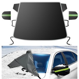 DooGooCoo [Upgraded 7-Layer Car Windshield Snow Cover, [Efficient Winter Protection] Against Snow, Ice, Frost and Water, [Military-Grade Durable] Universal Fit for Cars, SUVs, and Trucks-Medium